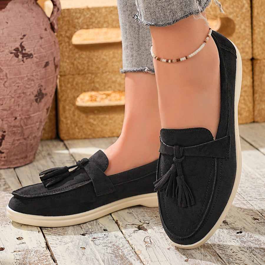 Tassel Round Toe Slip-Ons Apparel and Accessories