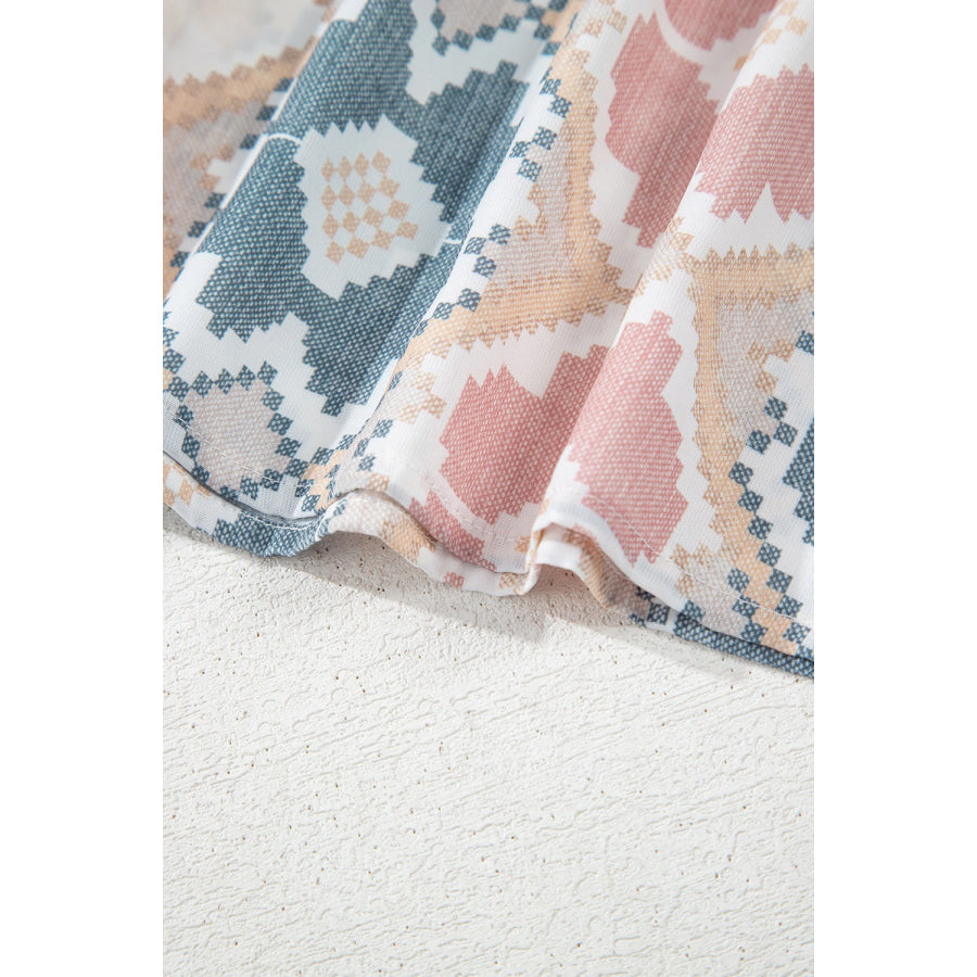 Tassel Tie Neck Balloon Sleeve Blouse Apparel and Accessories