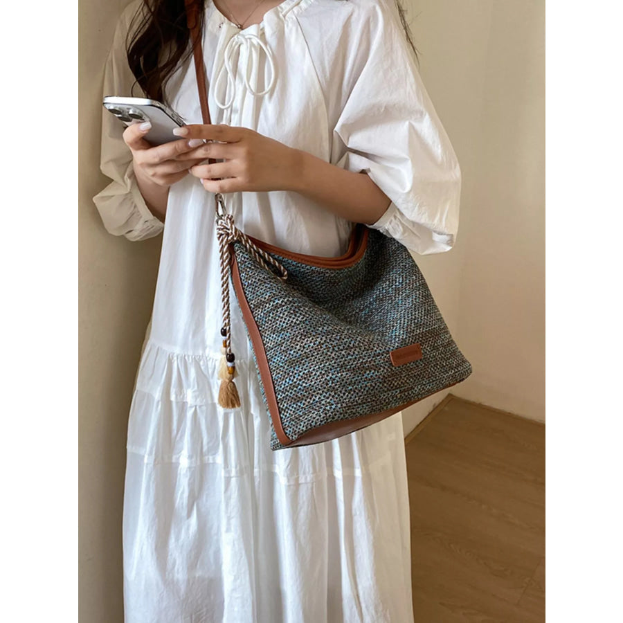 Tassel Woven Crossbody Bag Apparel and Accessories