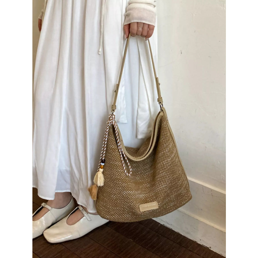 Tassel Woven Crossbody Bag Apparel and Accessories
