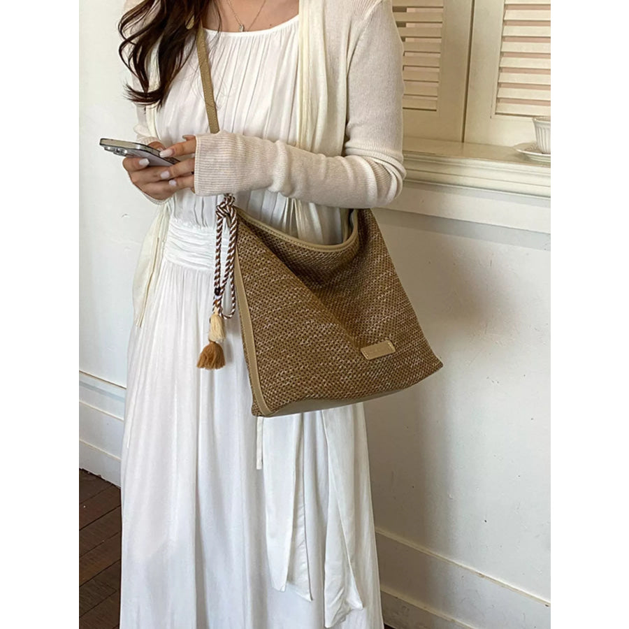Tassel Woven Crossbody Bag Apparel and Accessories