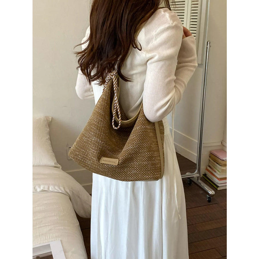 Tassel Woven Crossbody Bag Camel / onesize Apparel and Accessories