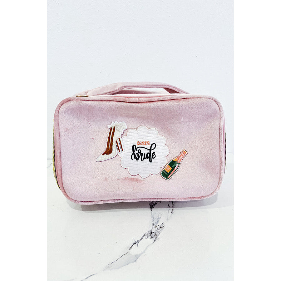 Team Bride Pink Velvet Make - Up Bag WS 600 Accessories