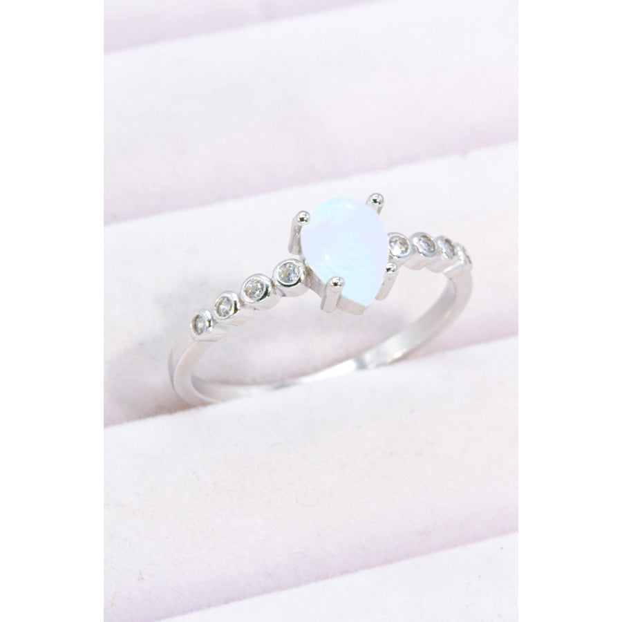 Teardrop Natural Moonstone Ring Moonstone / 6