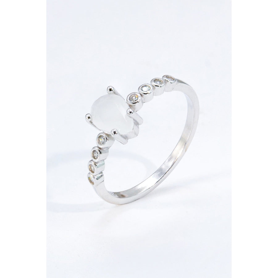 Teardrop Natural Moonstone Ring