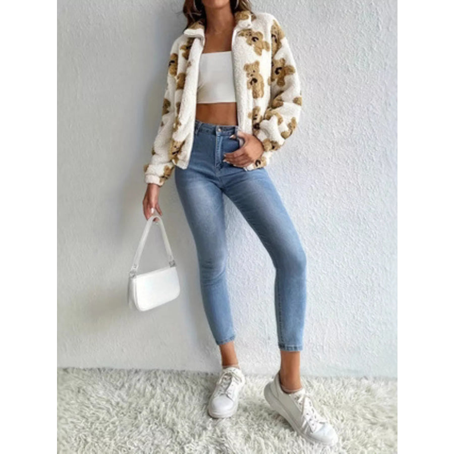 Teddy Bear Fuzzy Zip-Up Jacket Apparel and Accessories