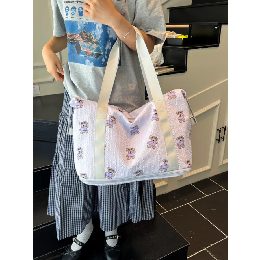 Teddy Bear Print Travel Bag Apparel and Accessories