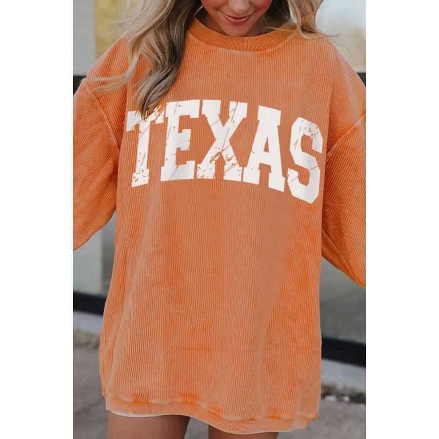 TEXAS Round Neck Long Sleeve Sweatshirt Apparel and Accessories