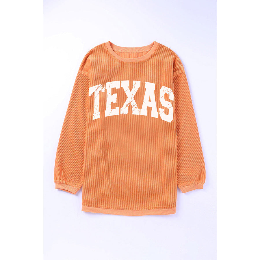 TEXAS Round Neck Long Sleeve Sweatshirt Apparel and Accessories