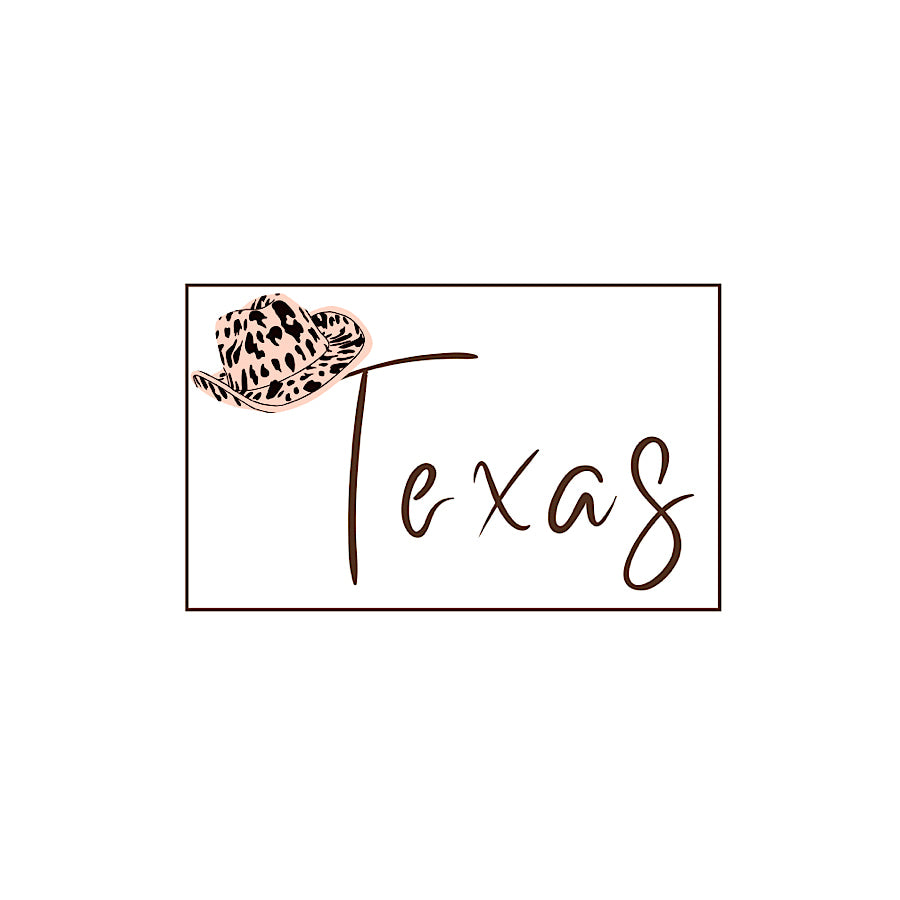 Texas Tan Cow Print Hat Sticker - ETA 3/20 WS 600 Accessories