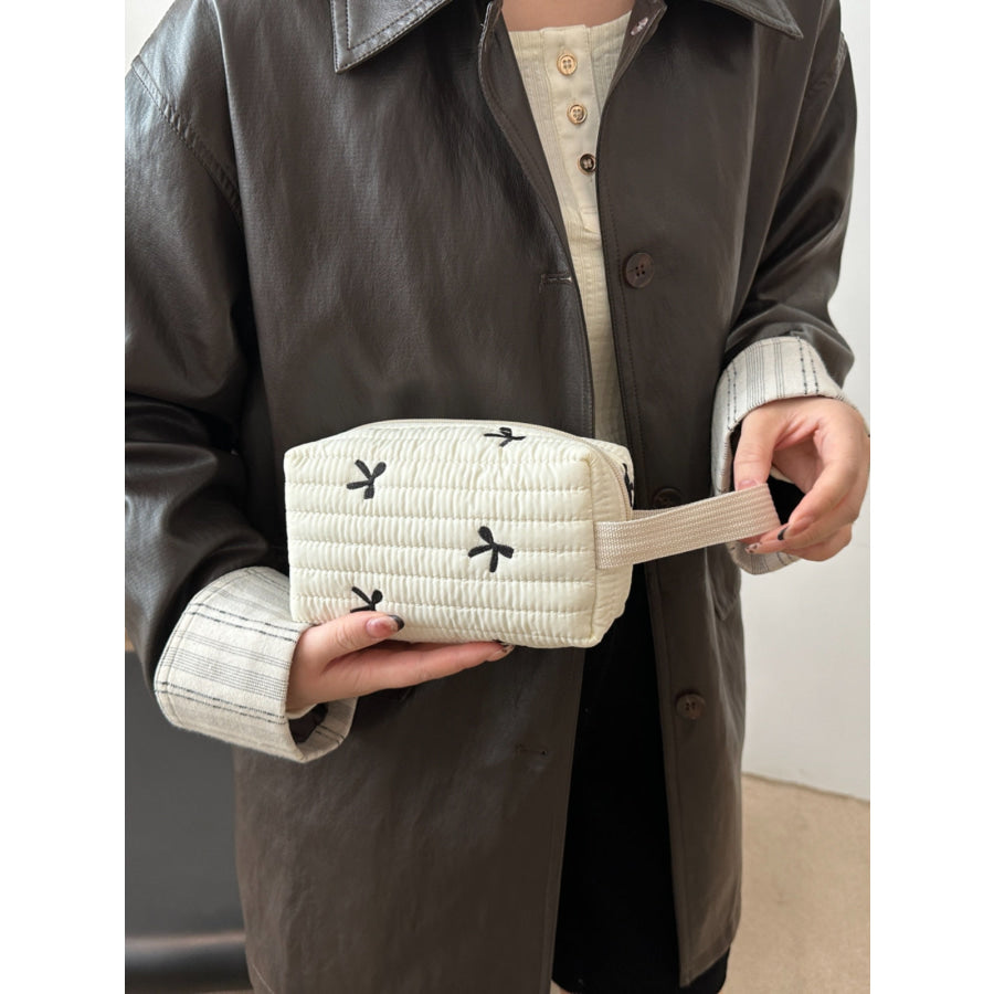 Texture Contrast Bow Wristlet Apparel and Accessories