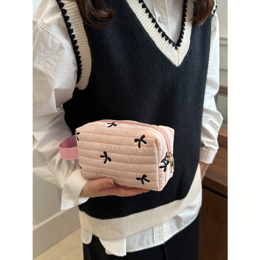 Texture Contrast Bow Wristlet Apparel and Accessories