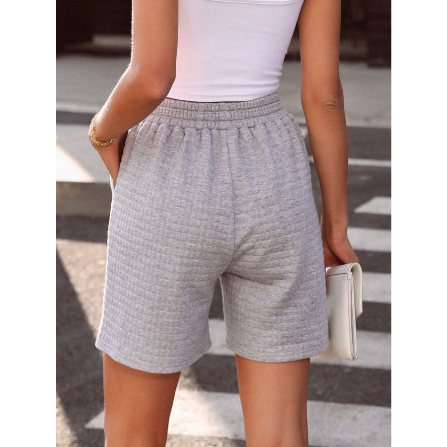 Texture Elastic Waist Shorts Apparel and Accessories