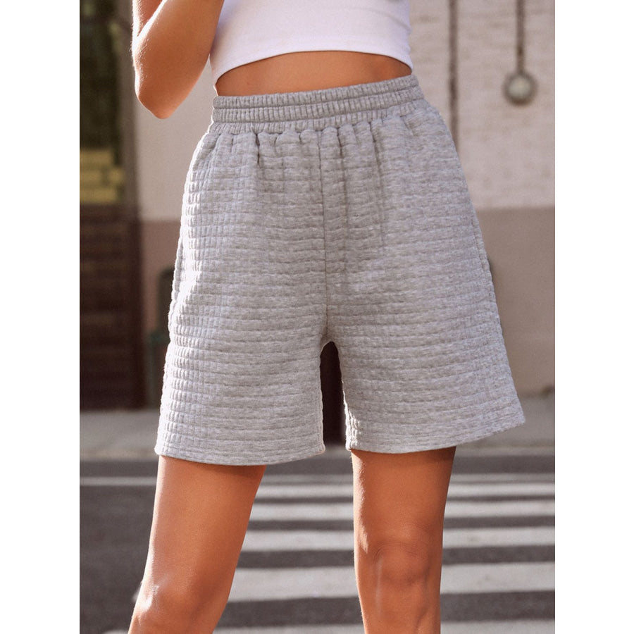 Texture Elastic Waist Shorts Apparel and Accessories