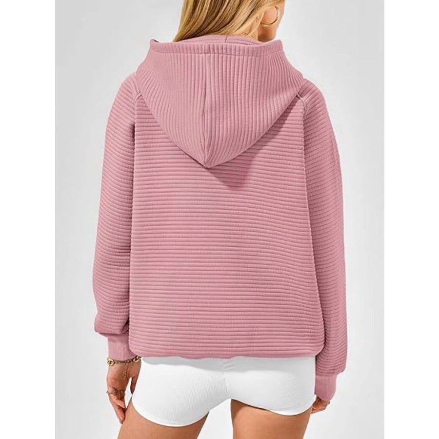 Texture Kangaroo Pocket Raglan Sleeve Hoodie Apparel and Accessories