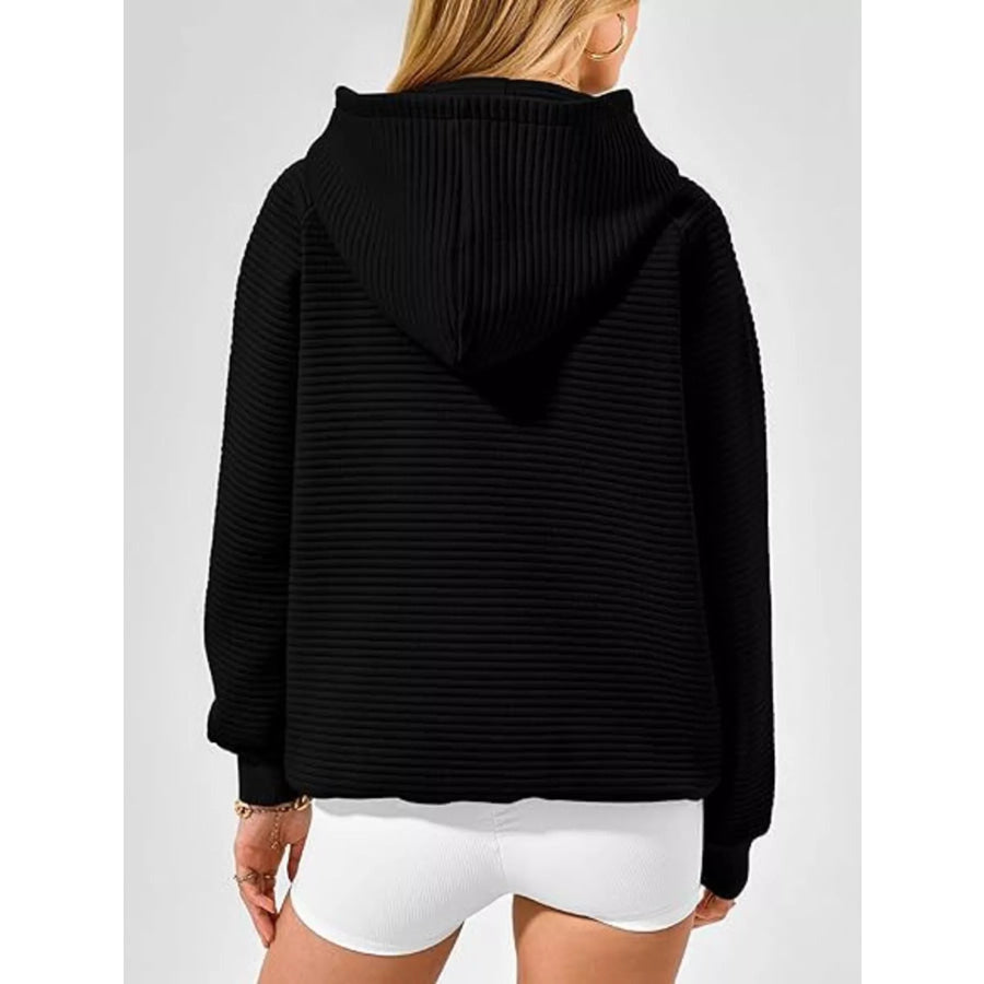 Texture Kangaroo Pocket Raglan Sleeve Hoodie Apparel and Accessories