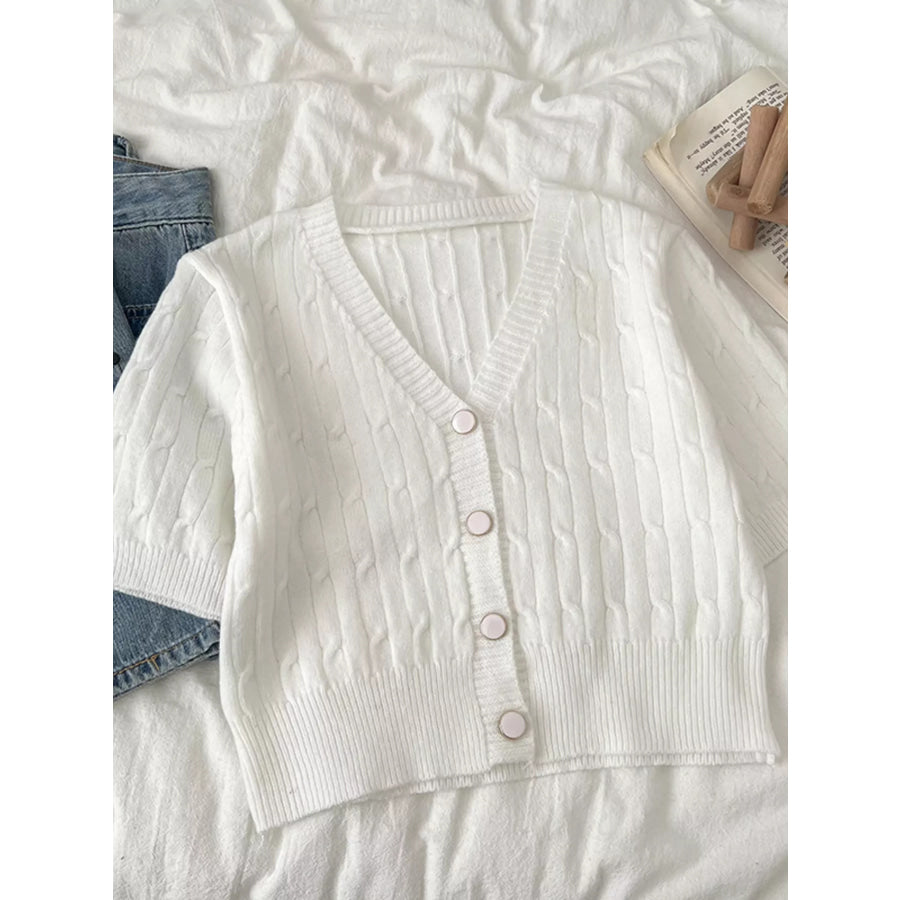 Texture Knit Button Down Cardigan Apparel and Accessories