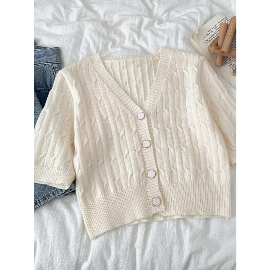 Texture Knit Button Down Cardigan Apparel and Accessories