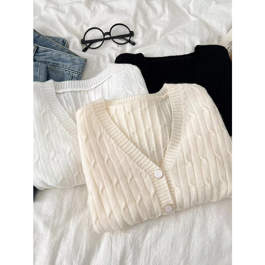 Texture Knit Button Down Cardigan Apparel and Accessories