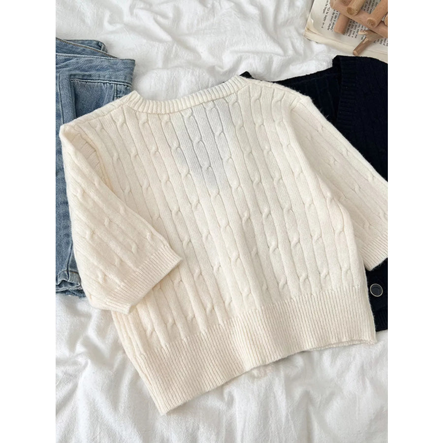 Texture Knit Button Down Cardigan Apparel and Accessories