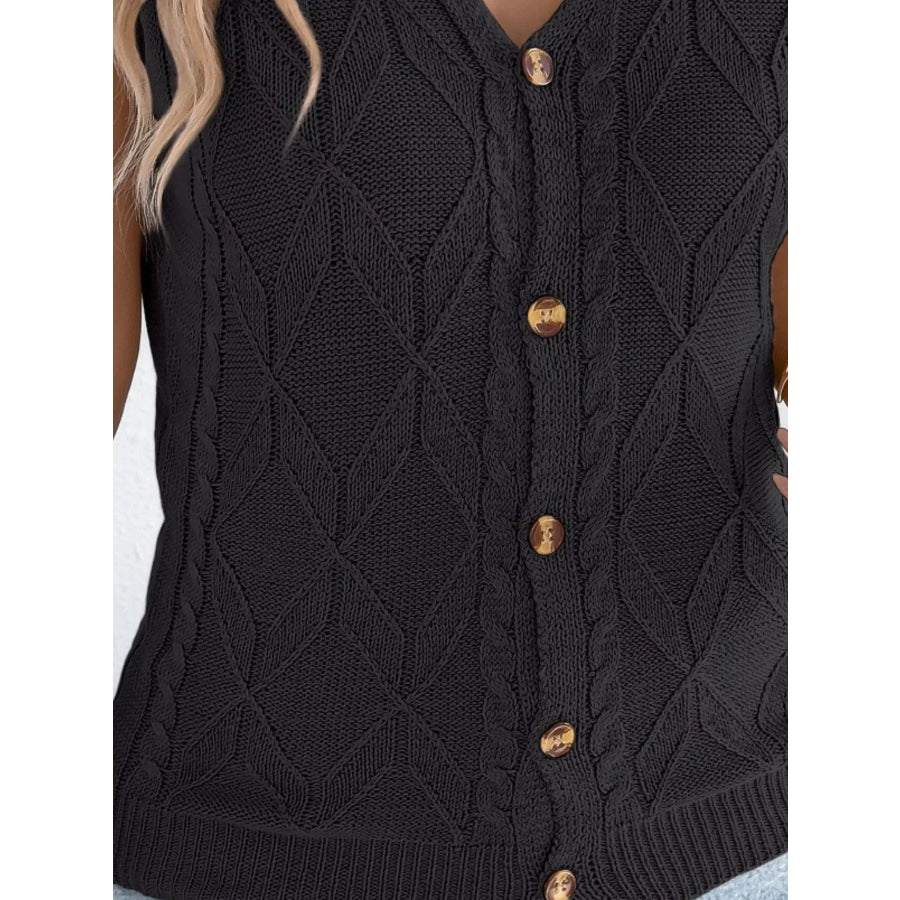 Texture Knit Button Up Cap Sleeve Cardigan Apparel and Accessories