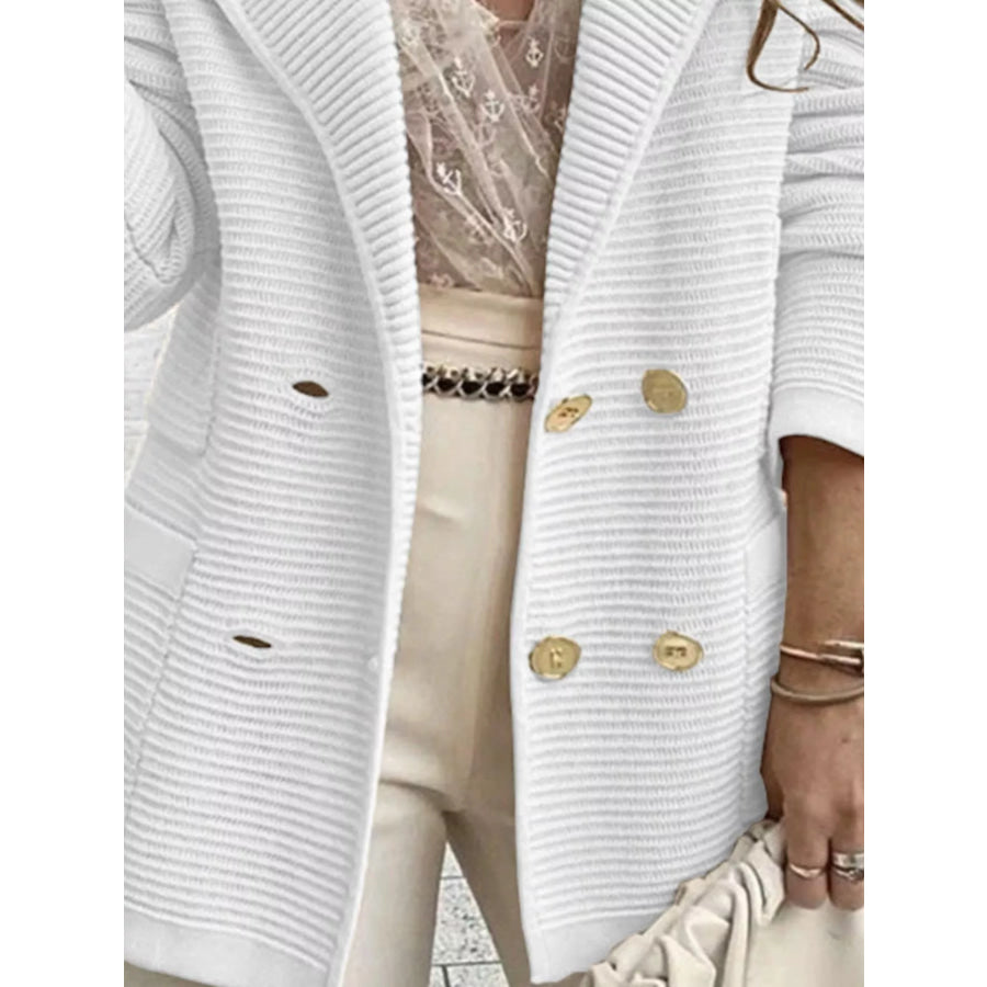Texture Knit Double-Breasted Blazer Apparel and Accessories