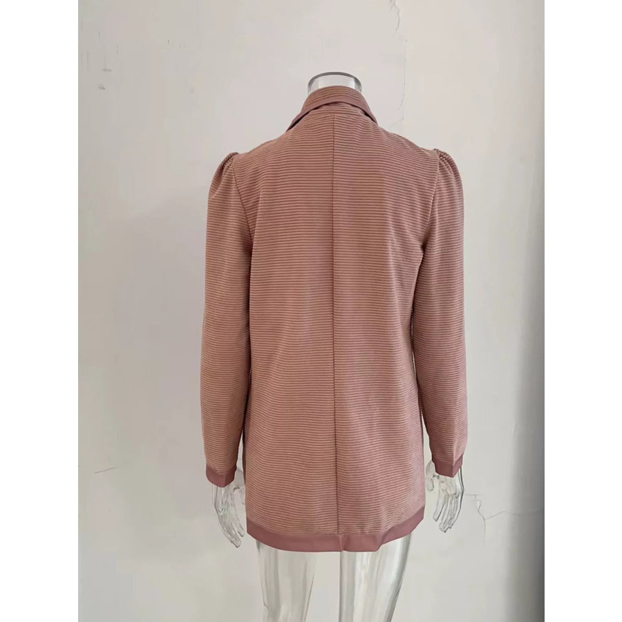 Texture Knit Double-Breasted Blazer Apparel and Accessories