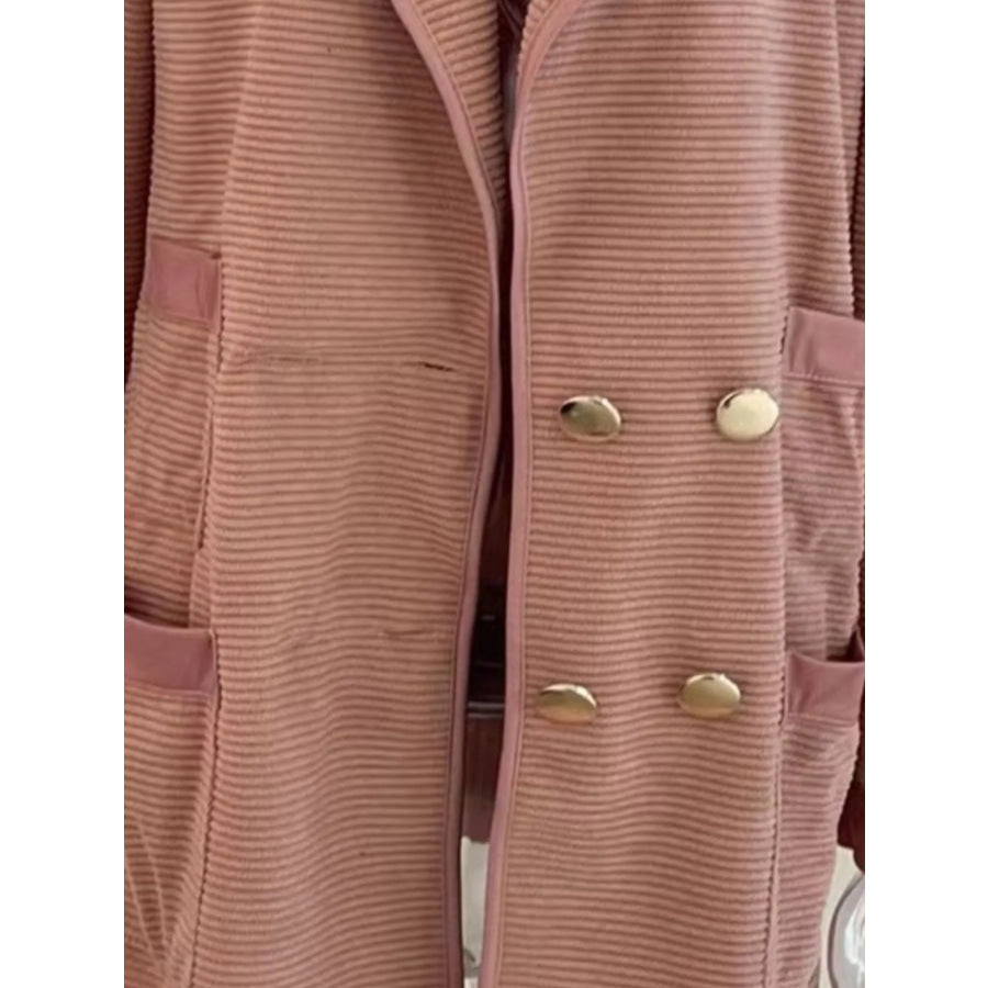 Texture Knit Double-Breasted Blazer Apparel and Accessories