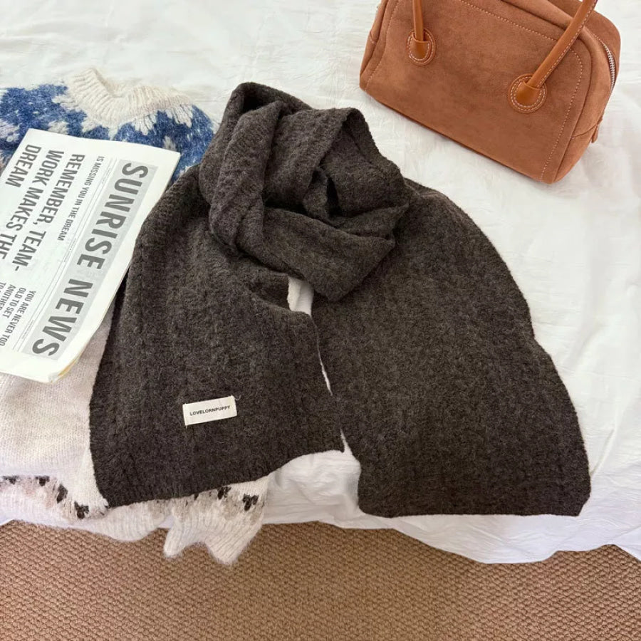 Texture Knit Winter Scarf Dark Gray / ONESIZE Apparel and Accessories