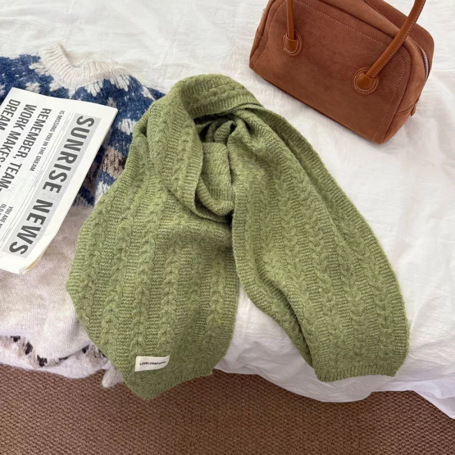 Texture Knit Winter Scarf Green / ONESIZE Apparel and Accessories