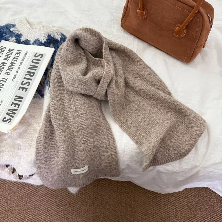 Texture Knit Winter Scarf Khaki / ONESIZE Apparel and Accessories