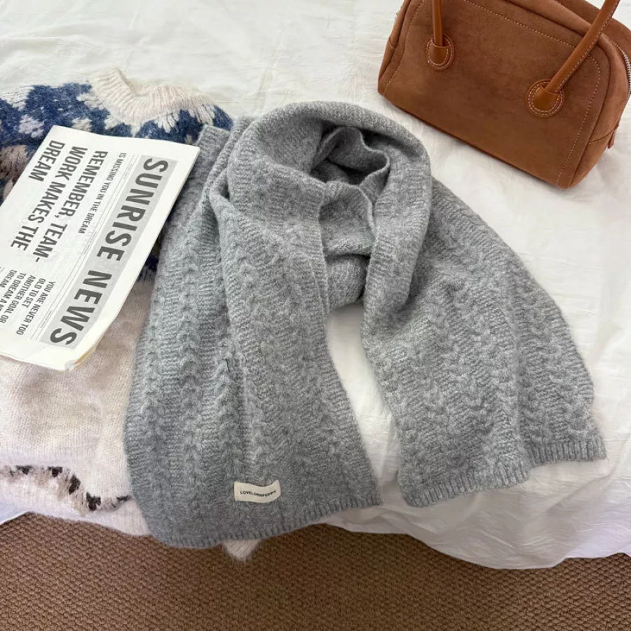 Texture Knit Winter Scarf Light Gray / ONESIZE Apparel and Accessories