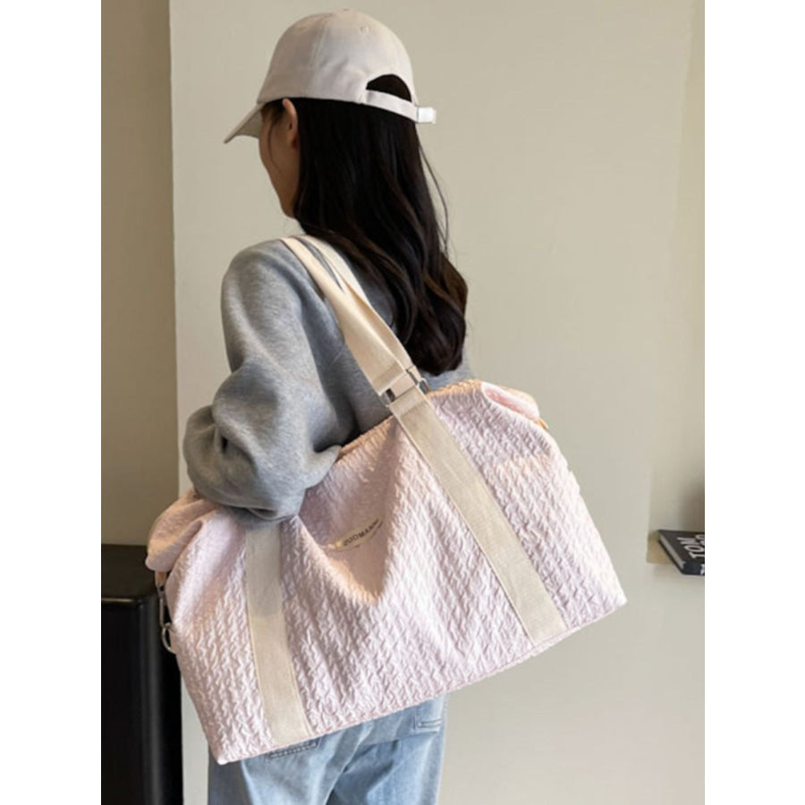 Texture Oxford Cloth Travel Bag Blush Pink / One Size Apparel and Accessories