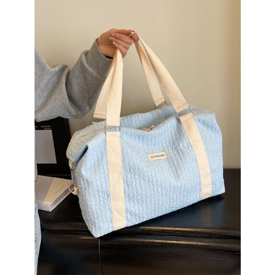 Texture Oxford Cloth Travel Bag Pastel Blue / One Size Apparel and Accessories