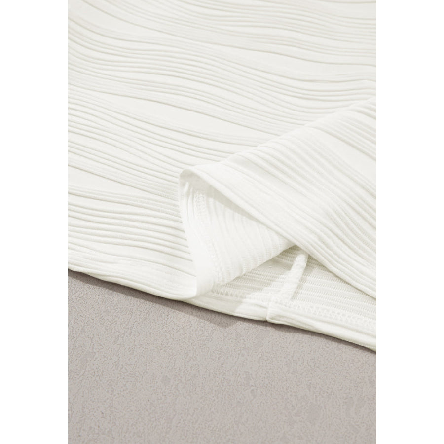 Texture Round Neck Long Sleeve Sweatshirt Apparel and Accessories