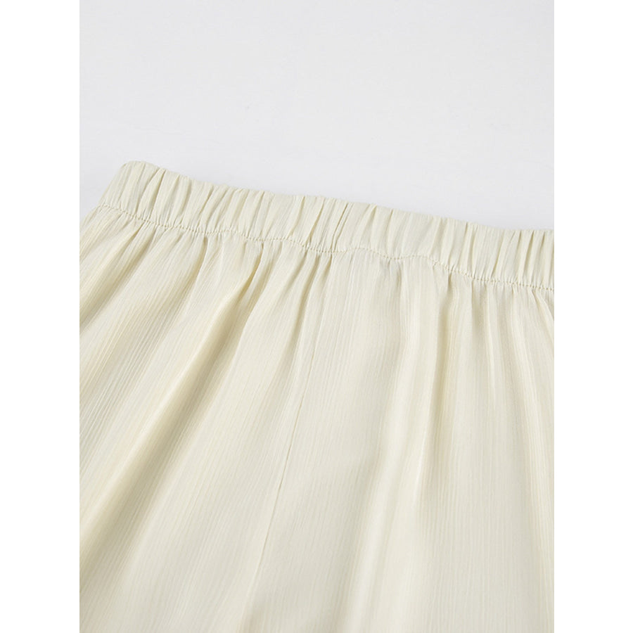 Texture Shirt and Wide-Leg Pants Set Apparel and Accessories