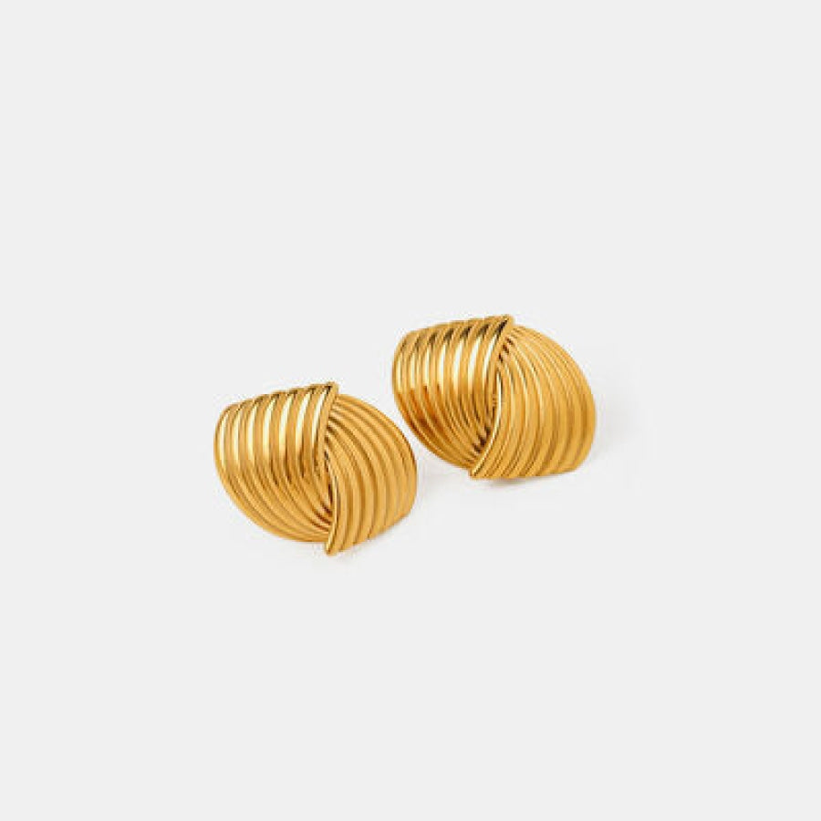 Texture Stainless Steel Stud Earrings Gold / One Size Clothing