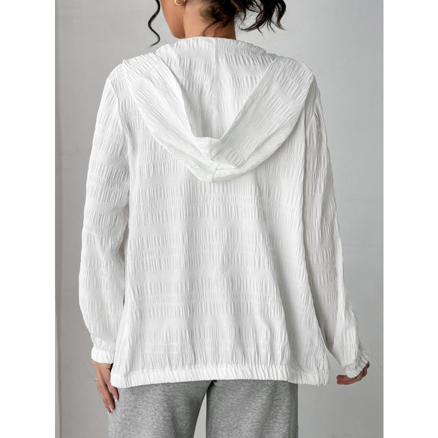 Texture Zip Up Hooded Jacket Apparel and Accessories