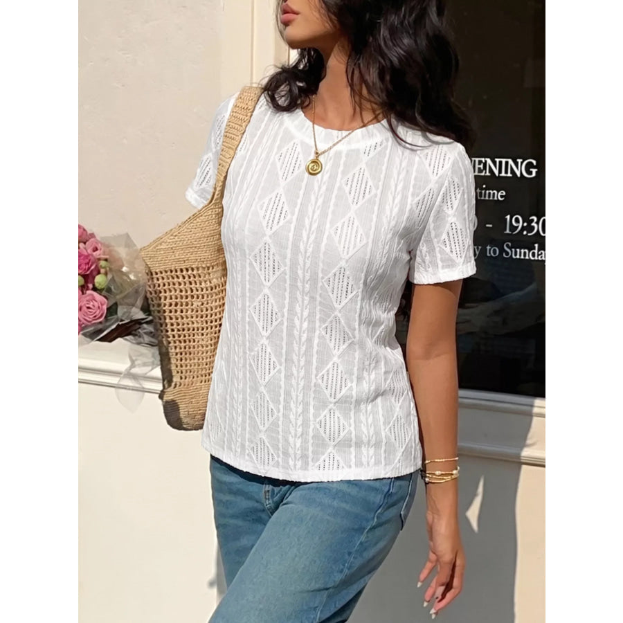 Textured Bow Back Knit T-Shirt Apparel and Accessories