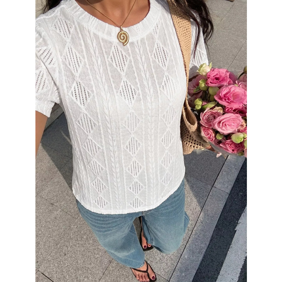 Textured Bow Back Knit T-Shirt Apparel and Accessories