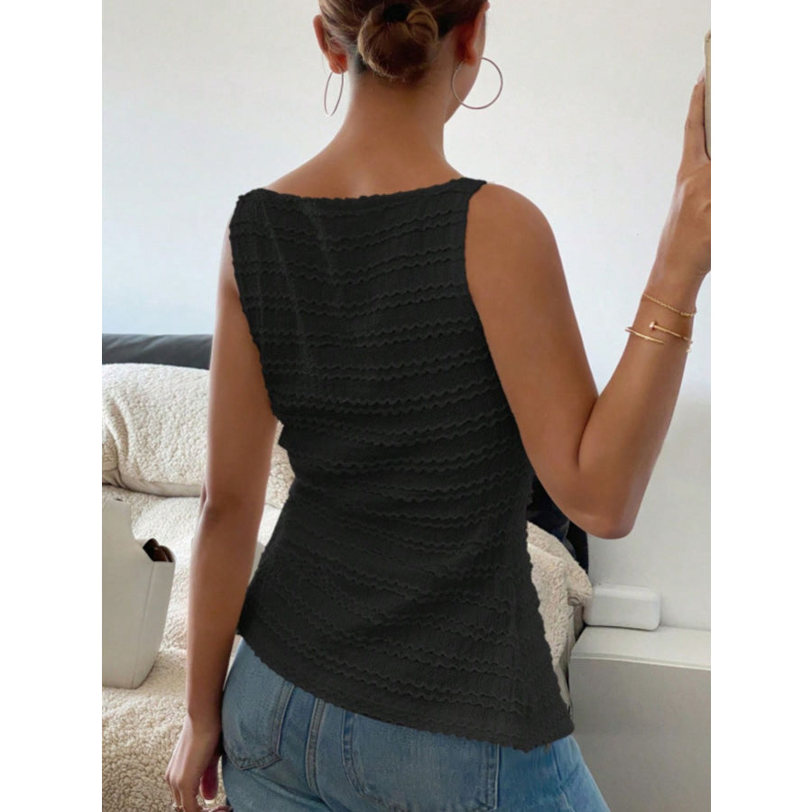 Textured Button-Front Tank Apparel and Accessories