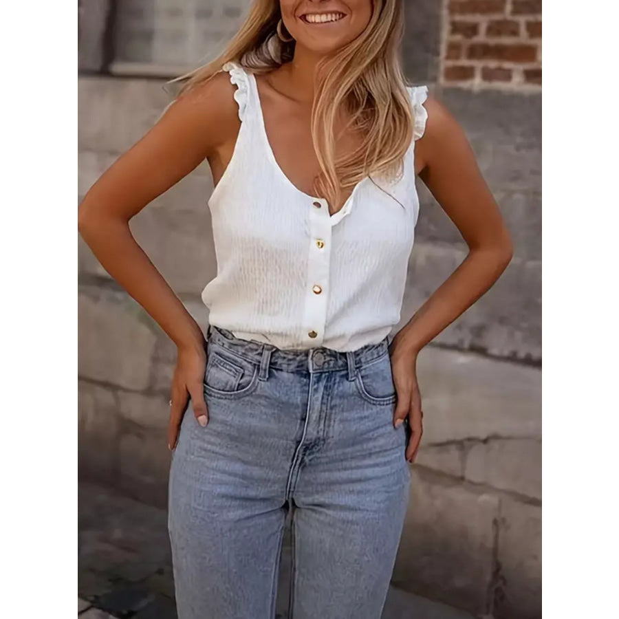 Textured Button-Up Tank Apparel and Accessories