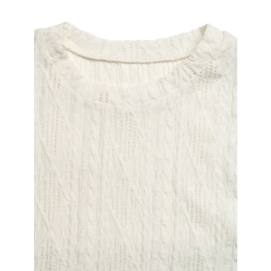 Textured Cap Sleeve Top Apparel and Accessories