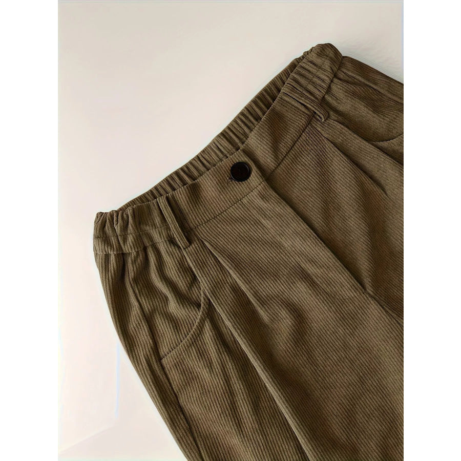 Textured Corduroy Straight-Leg Pants Apparel and Accessories