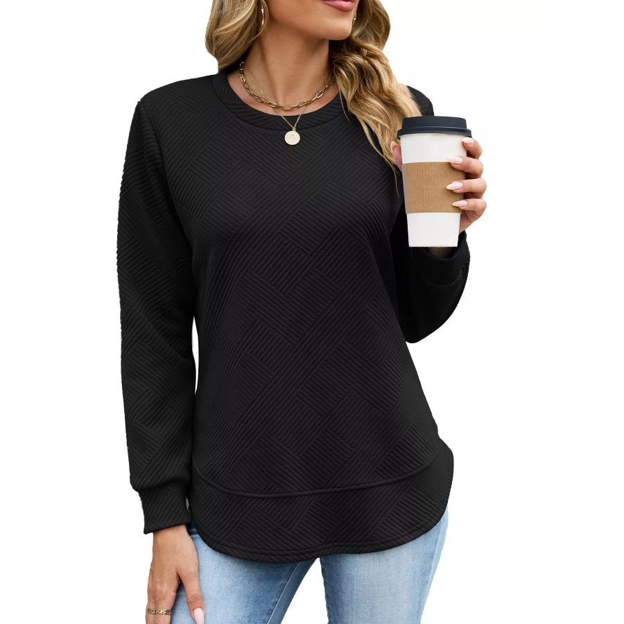 Textured Crew Neck Sweatshirt Apparel and Accessories