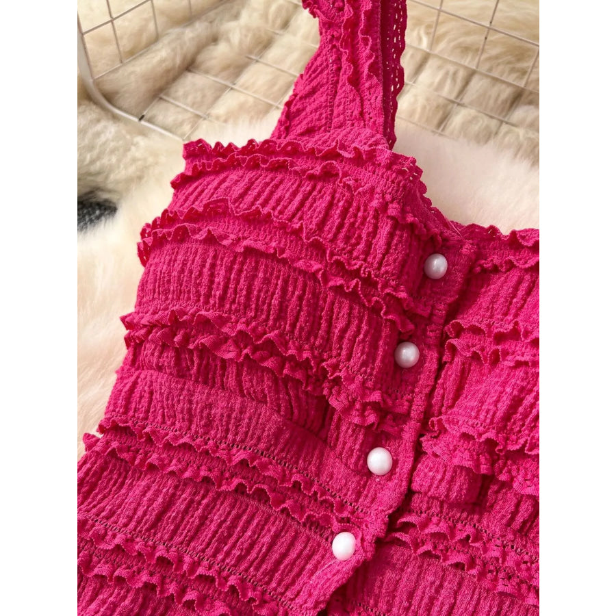 Textured Crop Top and Tiered Skirt Set Apparel and Accessories