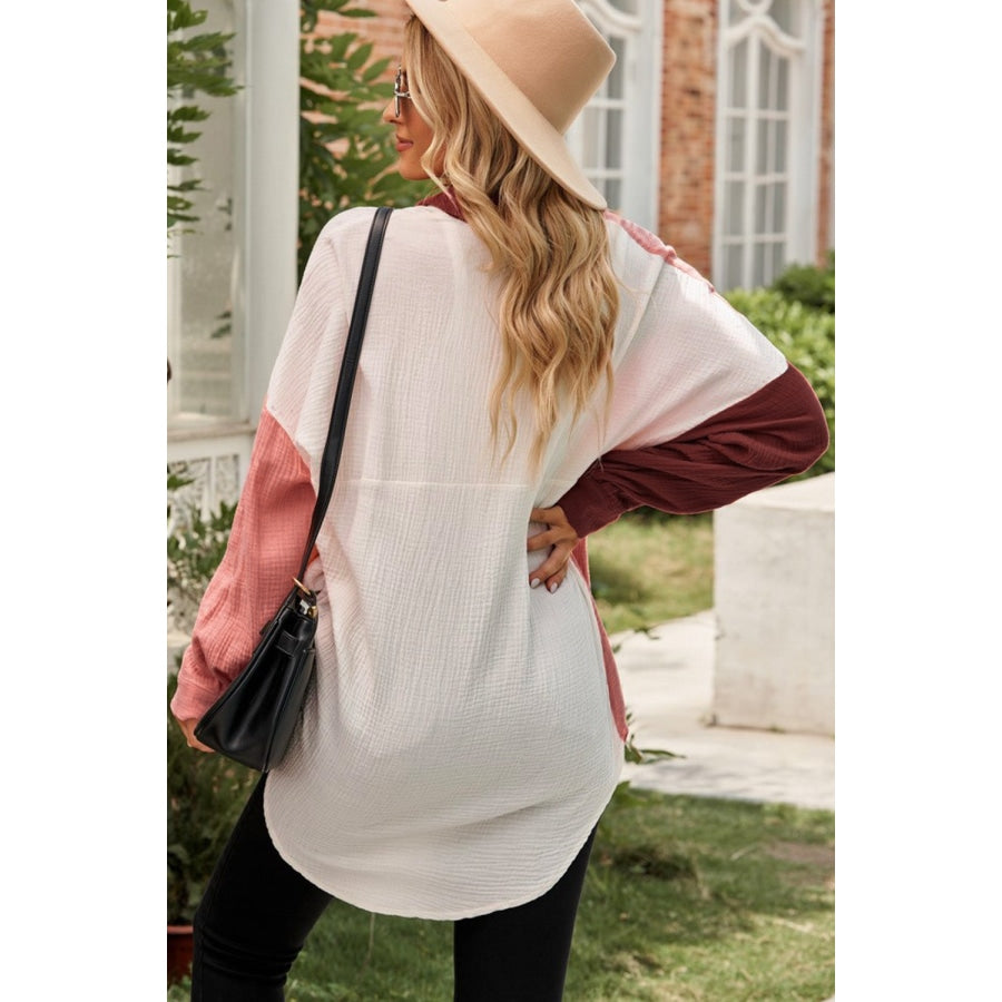 Textured Drop Shoulder Longline Shirt