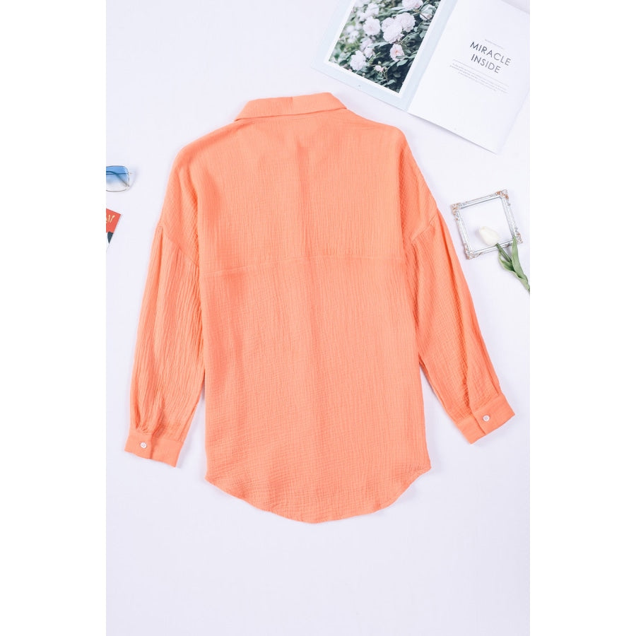 Textured Drop Shoulder Longline Shirt