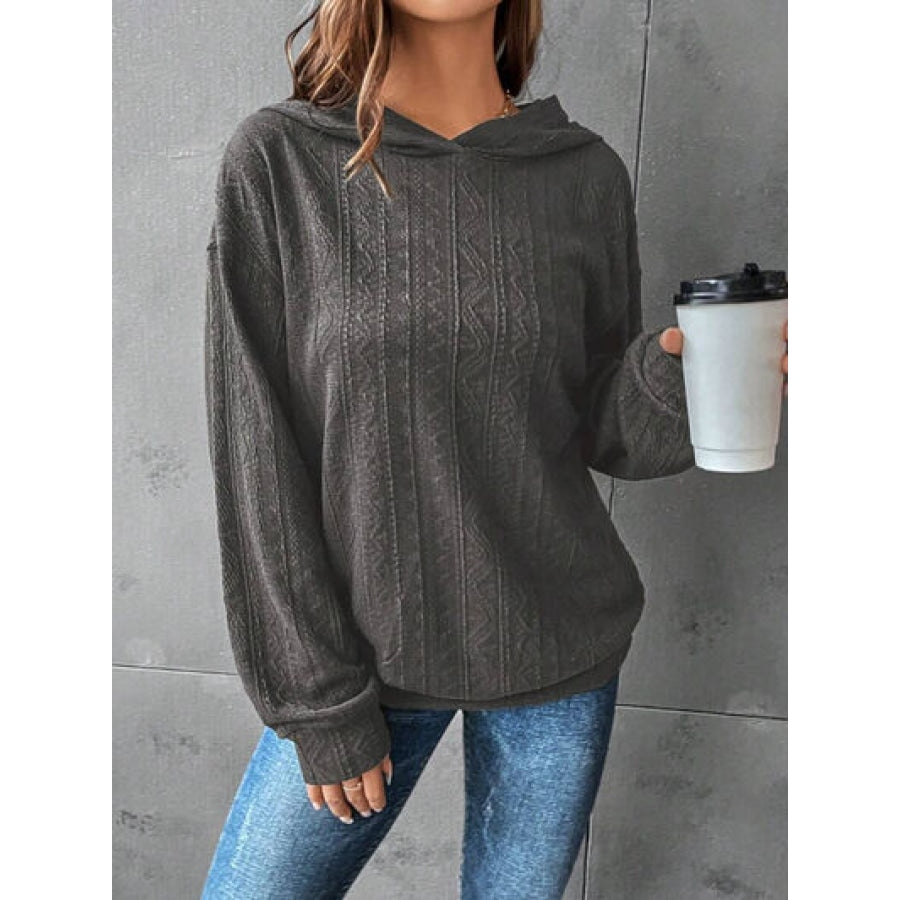 Textured Dropped Shoulder Hoodie Apparel and Accessories