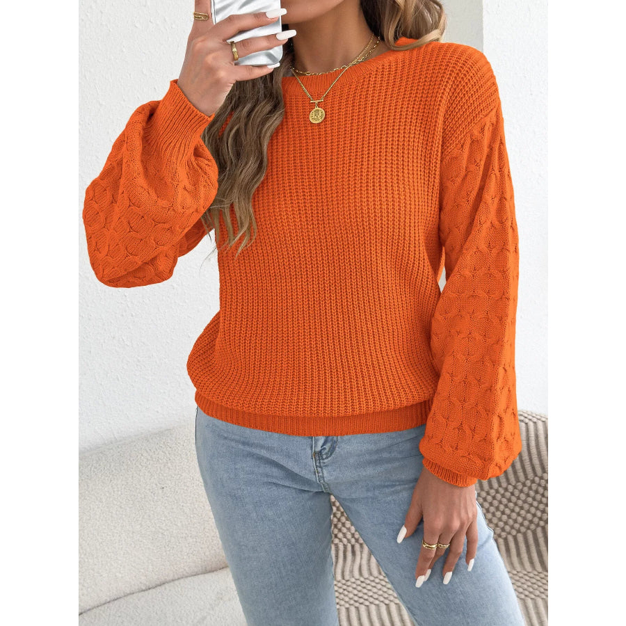 Textured Dropped Shoulder Sweater Apparel and Accessories